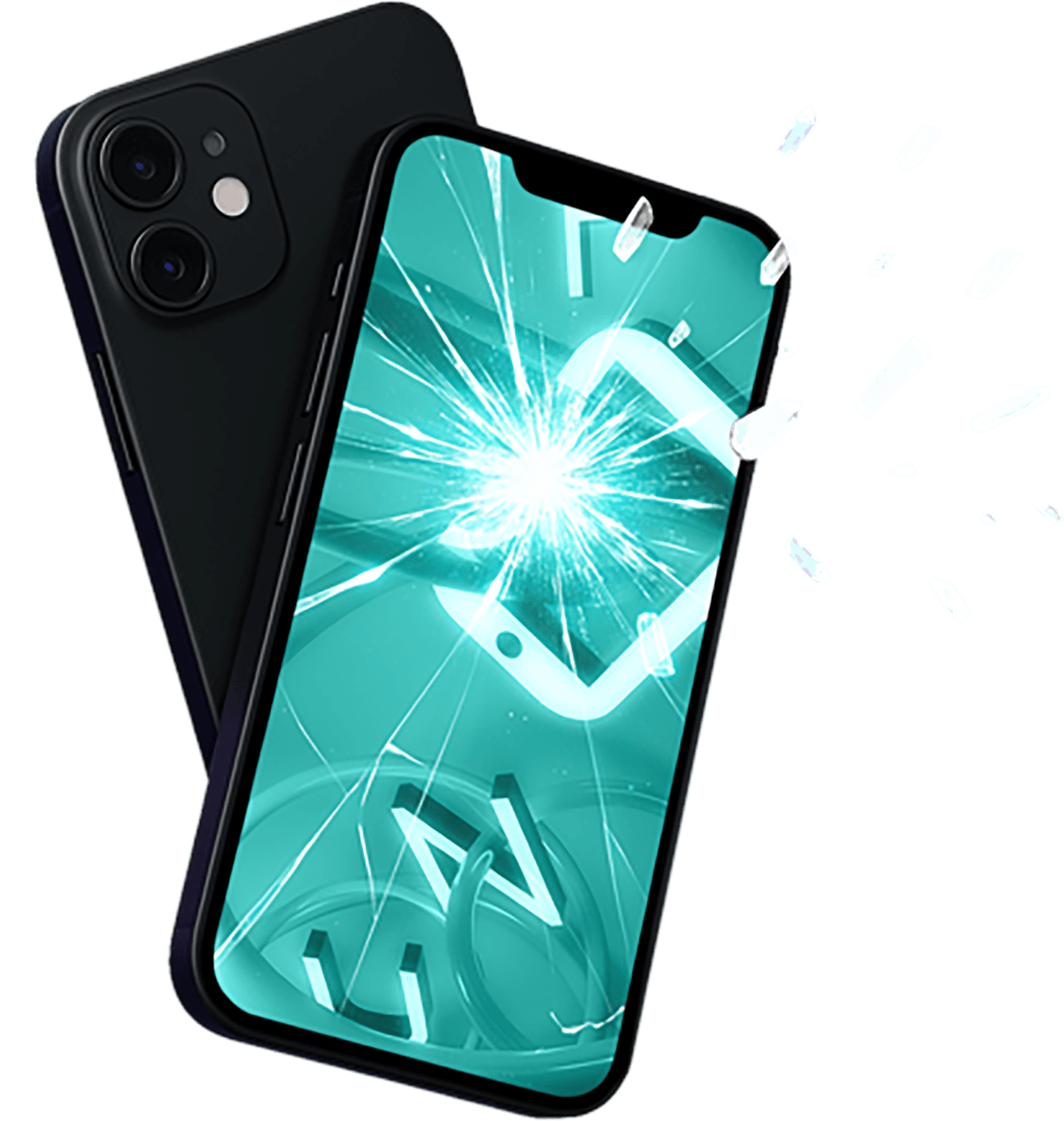 Puhelin, jossa särkynyt näyttö